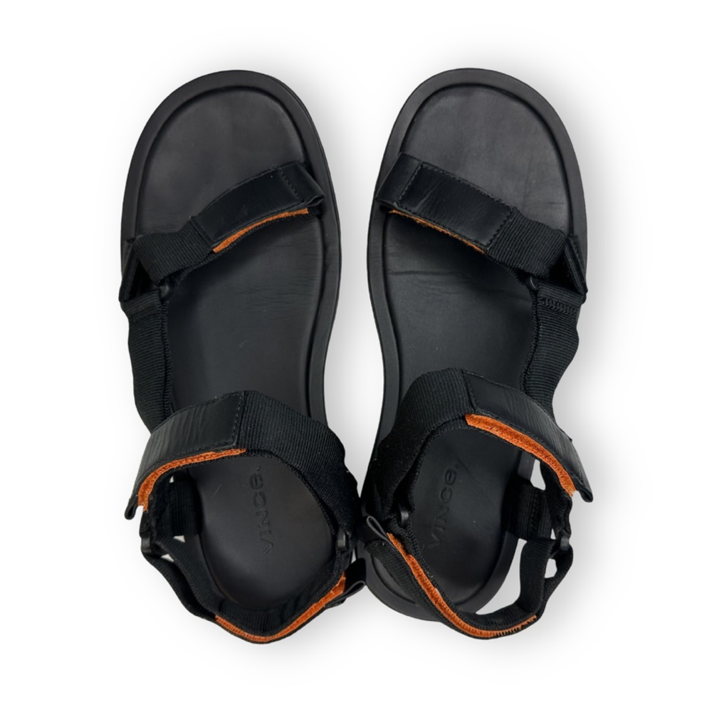 Vince Black Destin Round Toe Sandals